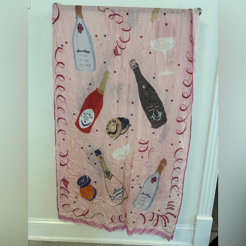 Kate Spade Pink Scarf with Red Accents